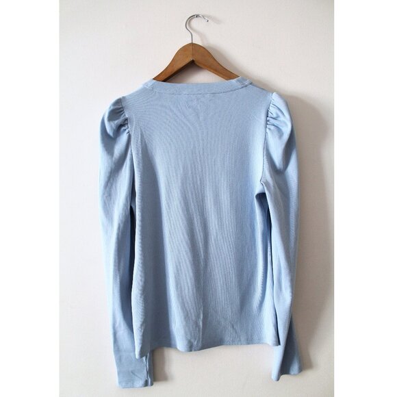 Veronica Beard Dekalb Puff Sleeve Top / Medium / Ice Blue - Picture 5 of 7